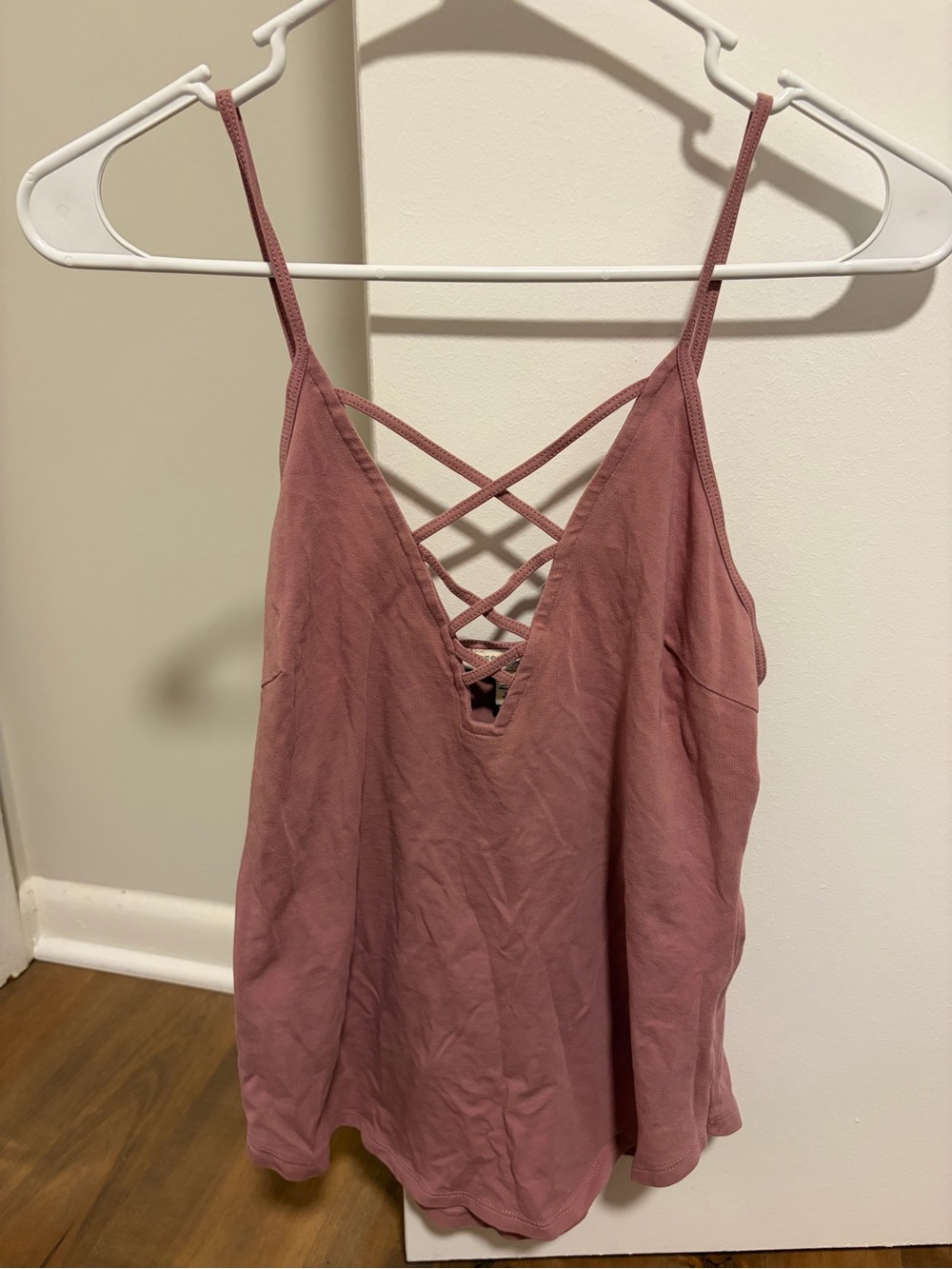 Express Mauve Crisscross V-Neck Camisole